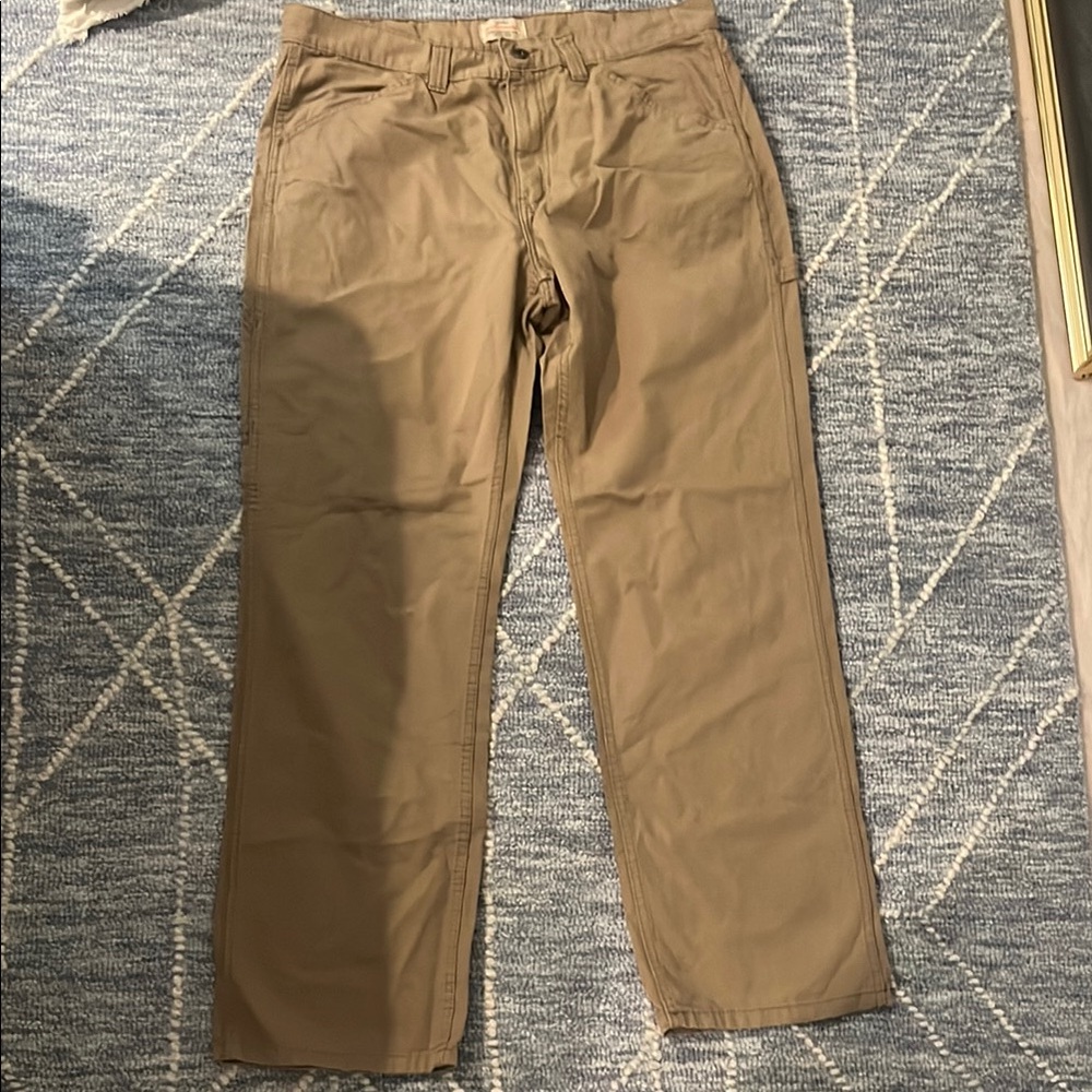 Weatherproof Tan Chinos Classic Straight-Leg Cotton